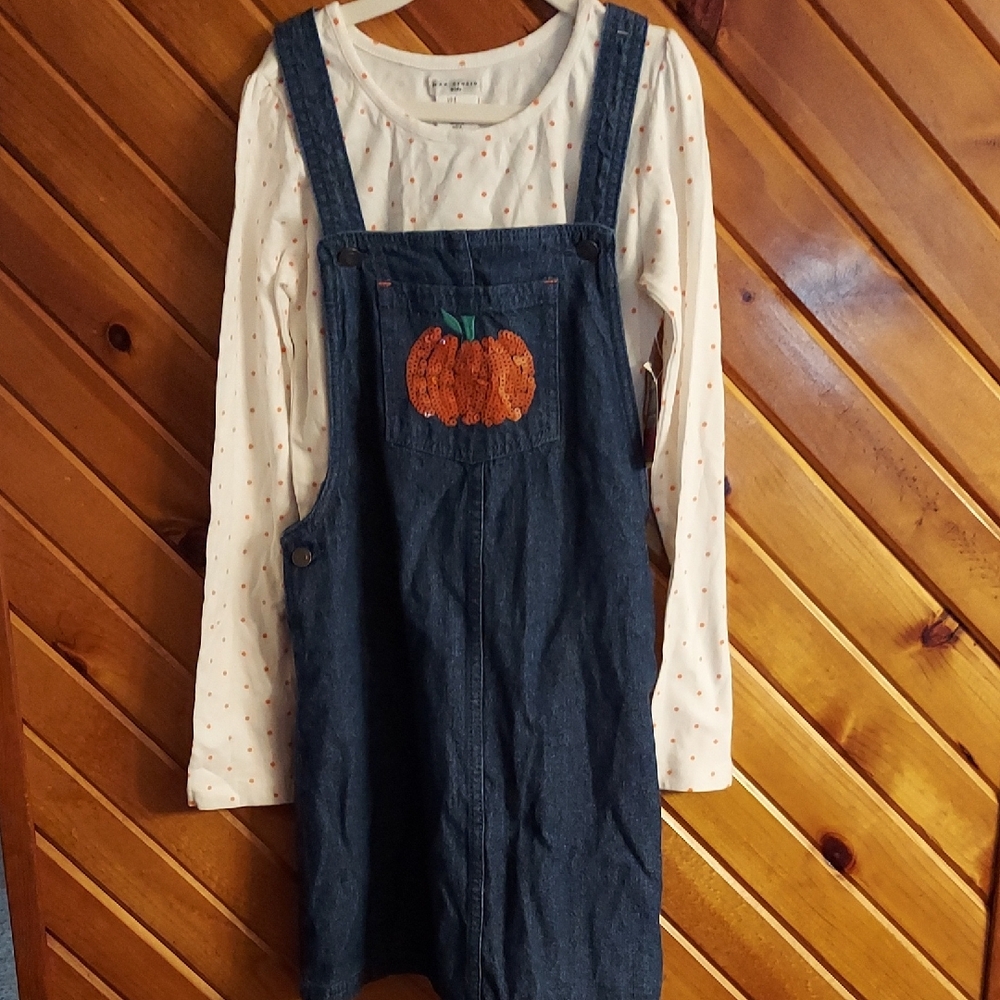 Max Studio Girl Pumpkin Jean Dress (Size 8)